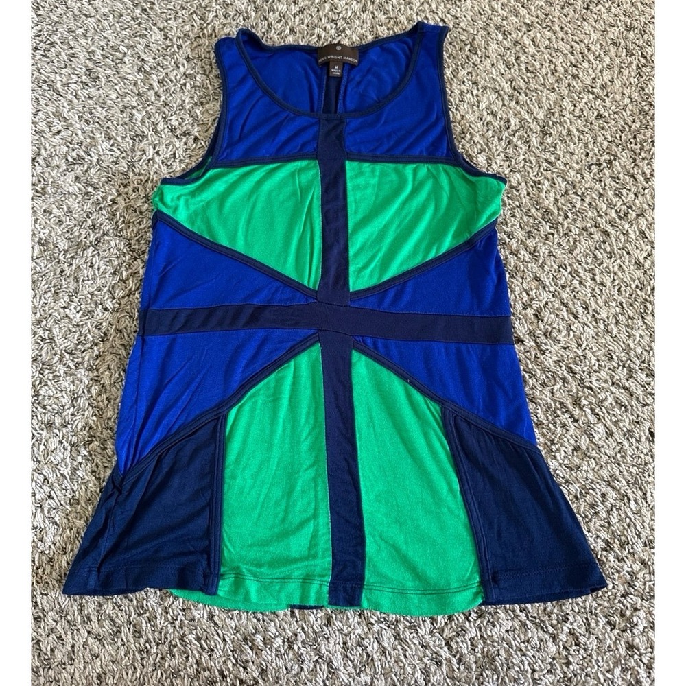 Fenn Wright Manson Women's Navy‎ Blue Green Blue Tank Top Size Medium